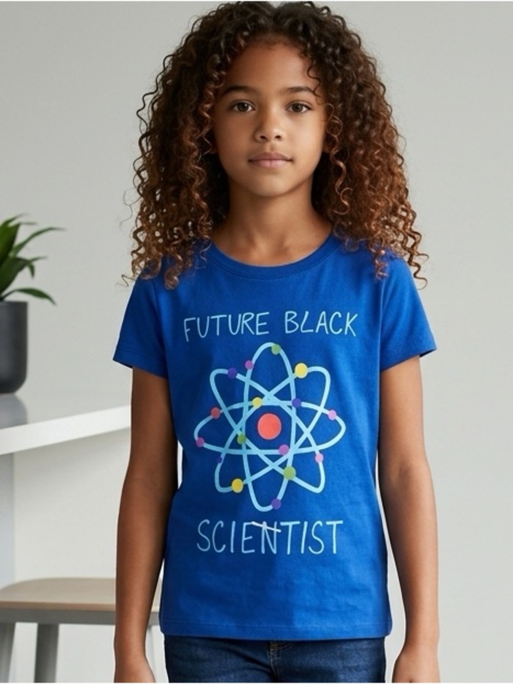 NWT - Kids Navy Tee “Future Black Scientist” - Size 6
